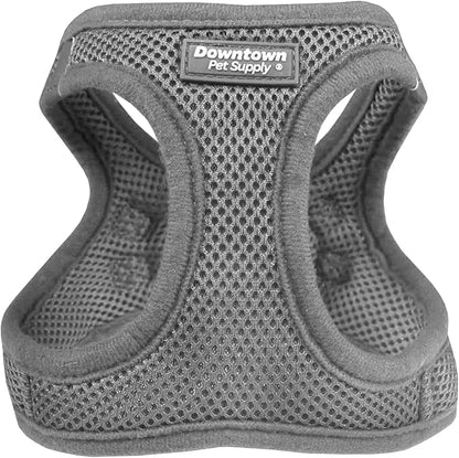 Downtown Pet Supply Step-in Dog Harness – No Pull, Adjustable Padded Mesh with Reflective Trim, Secure Buckle Strap – Comfortable & Breathable Small Dog Harness, Small, Light Gray
