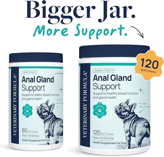 Veterinary Formula Anal Gland Support for Dogs – Vet-Formulated No Scoot Chews with Pumpkin, Ginger, Agave Inulin & Probiotics – Supports Scooting, Stool Quality & Digestive Health, 120 Soft Chews