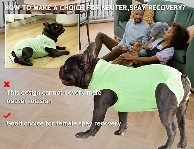 Recovery Suit for Dogs,Dog Cone Alternative Zipper Surgery Suit Female Spay,Soft Dog Surgery Suit for Anti Licking,Breathable Surgical Suit for Dogs Female Spay