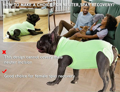 Recovery Suit for Dogs,Dog Cone Alternative Zipper Surgery Suit Female Spay,Soft Dog Surgery Suit for Anti Licking,Breathable Surgical Suit for Dogs Female Spay