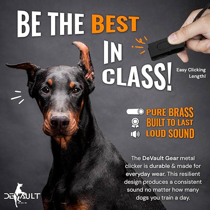Metal Clickers for Dog Training – Black Dog Clicker for Training with Loud Crisp Sound for Behaviour Reward – Brass Style with Magnetic Clasp and Velvet Pouch – 1 Unit Pet Clicker