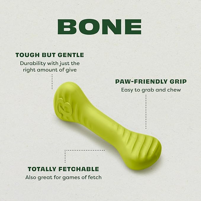 Benebone 3-Pack Ball/Bone Medium/Pawbler Rubber Pet Toys