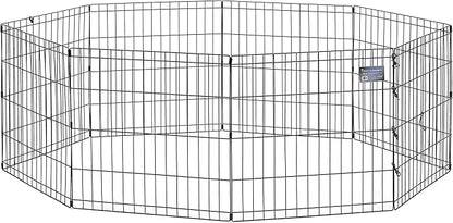 MidWest Homes for Pets 24-Inch Exercise Pen, for Indoor and Outdoor use, 16 Sq Feet of Play, Folding Dog Pen, No Door Design for Maximum Security, Easy to Set Up, Foldable Dog Playpen