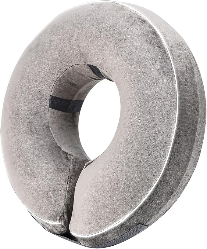 Inflatable Reflective Dog Cone Collar Alternative After Surgery,Doggie Recovery Dount Neck Ecollar,Adjustable Soft Dog Cone Collar for Small Medium Large Dogs (Grey, XL)