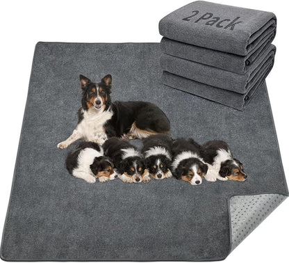 LOOBANI Washable Pee Pad for Dogs, 2 Packs Non-Slip Puppy Training Pads, Fast Absorbent Pet Whelping Pads, Puppy Playpen Mat for Incontinence, Housebreak, Crate, 36x41in, Gray