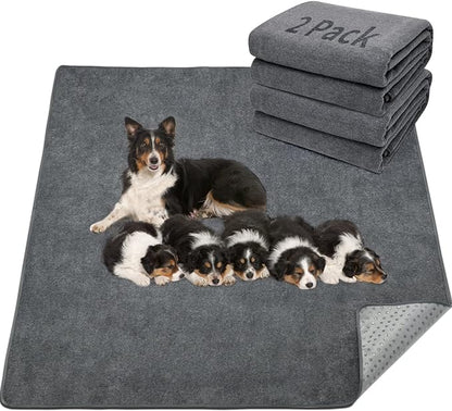 LOOBANI Washable Pee Pad for Dogs, 2 Packs Non-Slip Puppy Training Pads, Fast Absorbent Pet Whelping Pads, Puppy Playpen Mat for Incontinence, Housebreak, Crate, 41x41in, Gray