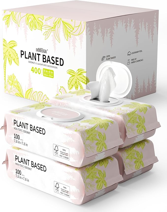 IMMHABI 400 PCS Pet Wipes for Paws and Butt Hypoallergenic Pets Cleansing & Deodorizing Anal Gland Hygienic Puppy Wipes for Dogs Face and Body