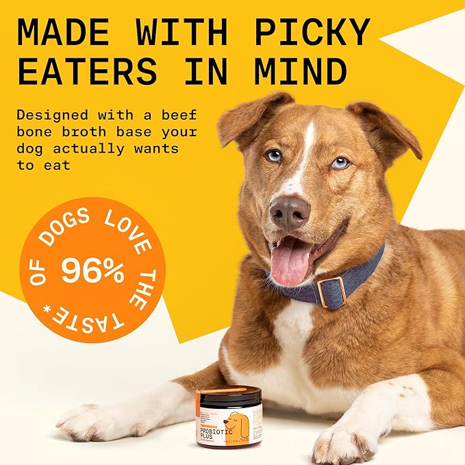 5-in-1 Dog Probiotic Powder – 100% Natural Gut Health Support with Prebiotics, Postbiotics & Enzymes - Made in USA – 30 Scoops