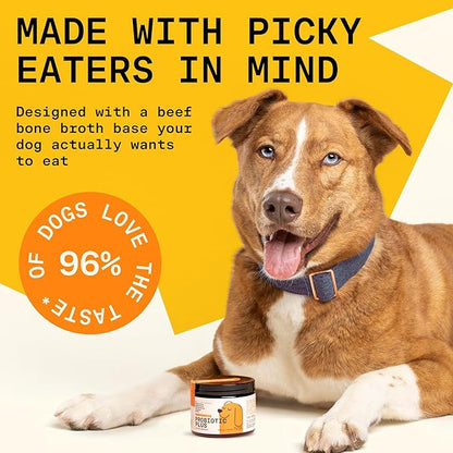 5-in-1 Dog Probiotic Powder – 100% Natural Gut Health Support with Prebiotics, Postbiotics & Enzymes - Made in USA – 30 Scoops