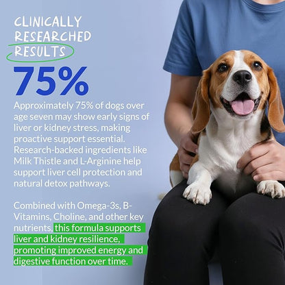 Milk Thistle for Dogs - 120 Chewable Tablets - Silymarin - Liver and Kidney Support with EPA & DHA - Detox - Liver Supplement for Dogs with Choline and L-Arginine (Milk Thistle Tablet)