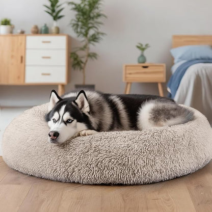 Extra Large Dog Beds, 36 Inch Human Dog Anxiety Relief Comfort Bed, Indestructible & Chew Proof Pet Beds (Brown)