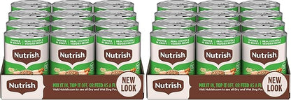 Nutrish Rachael Ray Wet Dog Food Chunks in Gravy Real Chicken & Veggies Recipe,13 oz. Can,(Pack of 24)