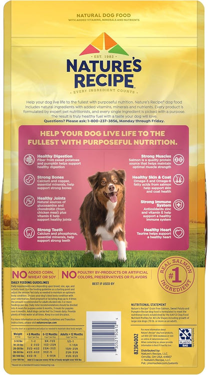 Nature's Recipe Grain Free Dry Dog Food, Salmon, Sweet Potato & Pumpkin Recipe, 4 lb. Bag