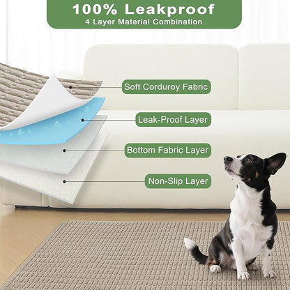 Washable Pee Pads for Dogs, Reusable Puppy Pads Dog Pads, Non-Slip Dog Pee Pads, Leakproof Pet Pee Pads Wee Wee Pads for Dogs. (Brown, 60"x82"(Pack of 1))