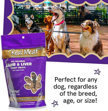 TRMC Real Meat Dog Treats - Two 12oz Bag of Bite-Sized Air-Dried Lamb & Liver Jerky for Dogs - Grain-Free Jerky Pet Treats Made up of 95% Free-Range, Grass Fed Lamb - All-Natural Treats