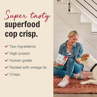 The Honest Kitchen Human Grade Dog Treats Superfood Cod Crisps: Cod & Strawberry, 3 oz