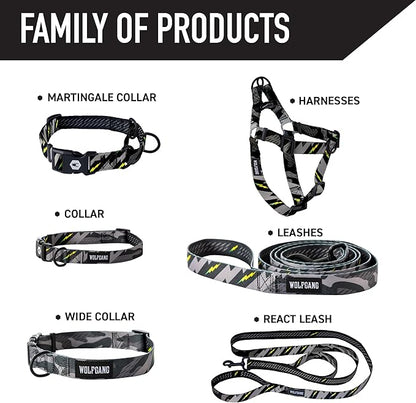 Wolfgang Heavy Duty Martingale Dog Collar with Quick Release Nylon Buckle for Walking & Training, DarkSkies Print, Small