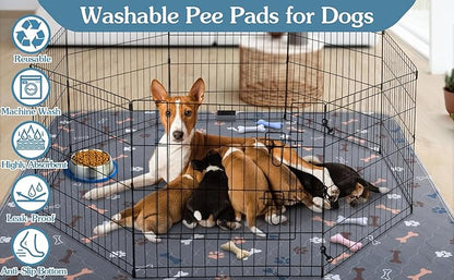 Washable Pee Pads for Dogs,2 Pack 48"x60" Reusable Puppy Training Pads, Ultra-Absorbent and Leak-Proof Whelping Pads , Extra Large Potty Playpen Mat for Incontinence, Housebreak, Crate