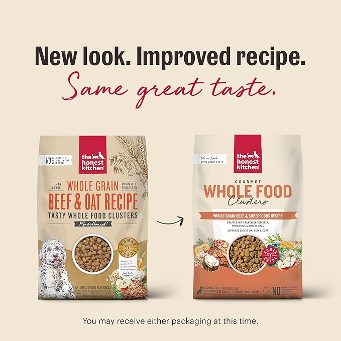 The Honest Kitchen Human Grade Whole Food Clusters Dry Dog Food - Grain Free Beef, 20 lb Bag