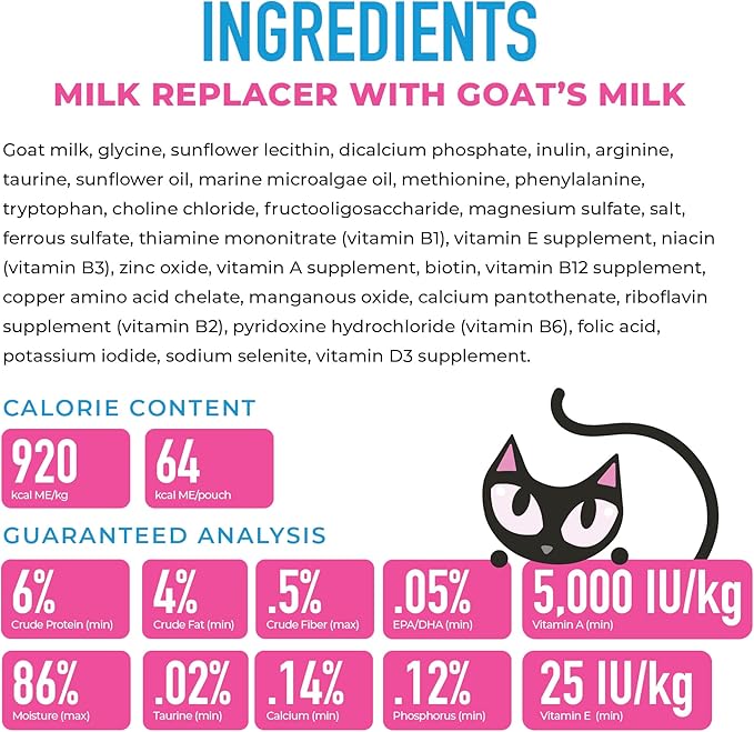 Tiki Cat Baby Milk Replacer, Goat Milk, 6 oz. Spout Pouch (6 Count)