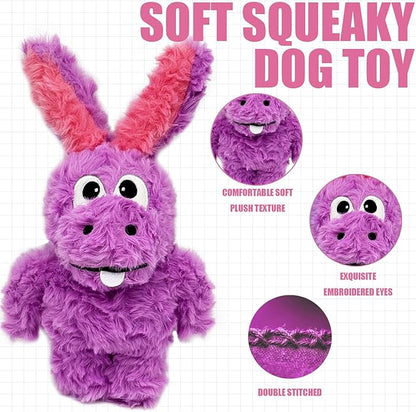Donkey Squeaky Dog Toys to Keep Them Busy, Stuffed Plush Girl Dog Toy Birthday Gift Crinkle Pet Puppy Tug Toy for Small Medium Large Dogs (Purple)
