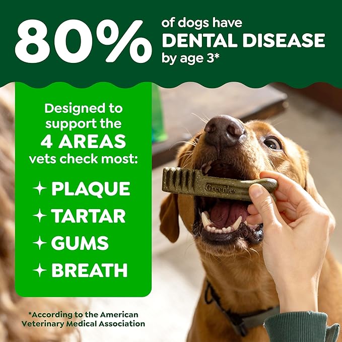 Greenies Veterinarian-Recommended Adult Natural Dental Dog Treats Teenie Size, Dog Dental Chews, Original Flavor, 3 oz. Pack, 11 Count