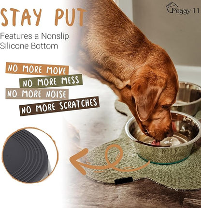 PEGGY11 Deep Stainless Steel Anti-Slip Dog Bowls - Single Pack, 16 Cups