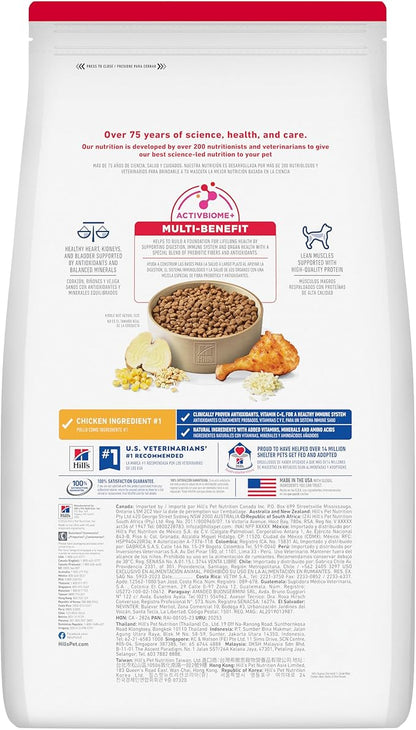 Hill's Science Diet Adult 7+, Senior Adult 7+ Premium Nutrition, Small Kibble, Dry Dog Food, Chicken, Brown Rice, & Barley, 15 lb Bag