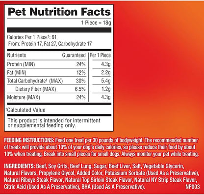 Pup-Peroni Dog Treats, Triple Steak Flavor, 22.5 Ounce, Ribeye, Top Sirloin, NY Strip Flavors (Pack of 2)