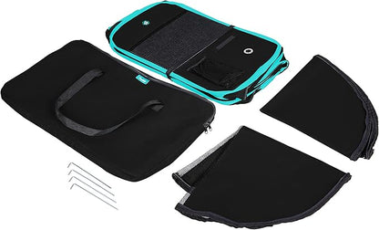 Deluxe Premium Pet Dog Playpen Portable Soft Dog Exercise Pen Kennel with Carry Bag for Dogs, Cats, Kittens, and All Pets (Large, Black)