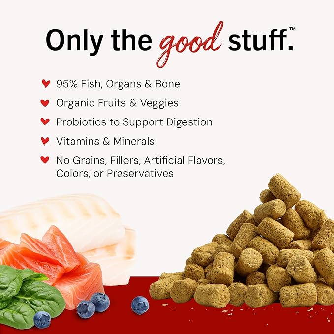 Stella & Chewy's Freeze-Dried Raw Salmon & Cod Meal Mixers- Dog Food Topper and Mixer - Made with 95% Wild-Caught Salmon & Cod, Organs & Bone - Perfect for Picky Eaters - Grain-Free - 8 oz