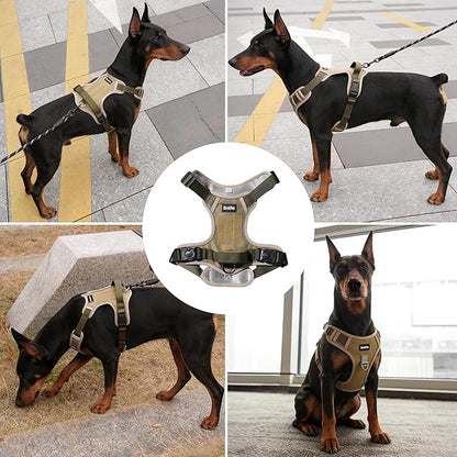 Tactical Dog Harness for Large Dogs,No Pull Military Dog Vest with Handle,Reflective Heavy Duty Pet Harness for Walking Hiking Training L