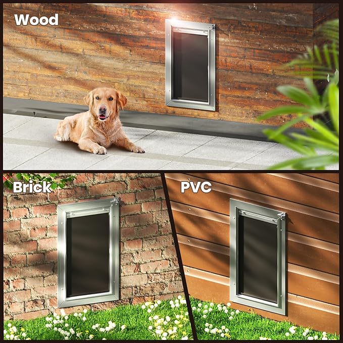 1 Pack * Aluminum Alloy Dog Door & 1 Pack * Slide-in Closing Panel