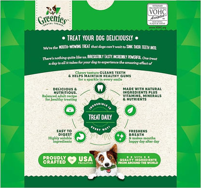 Greenies Veterinarian-Recommended Adult Natural Dental Dog Treats Regular Size, Dog Dental Chews, Original Flavor, 36 oz. Pack, 36 Count