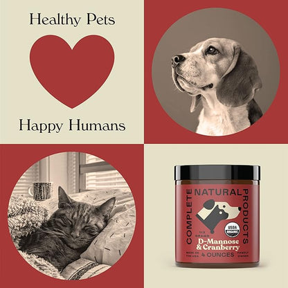Complete Natural Products Organic D-Mannose & Cranberry Powder for Pets - 4oz - Pure D-Mannose & Cranberry