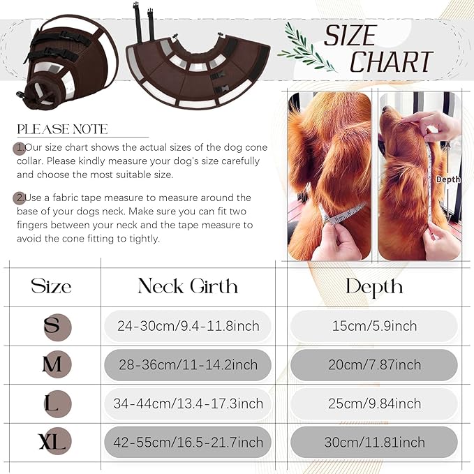 Dora Bridal Dog Cone Collar for Medium Dogs After Surgery, Soft Comfy Recovery Pet Cone Alternative, Adjustable Elizabethan Collar for Dogs to Stop Licking, Brown, M