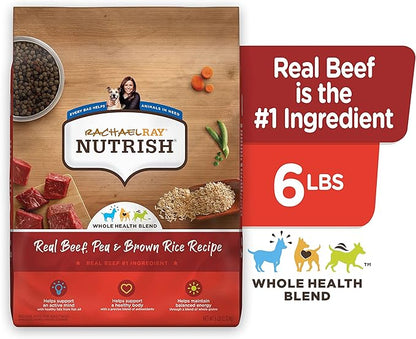 Rachael Ray Nutrish Dry Dog Food, Real Beef, 6 Pounds | Premium Natural | Added Vitamins & Minerals | Brown Rice Recipe | Pack of 2