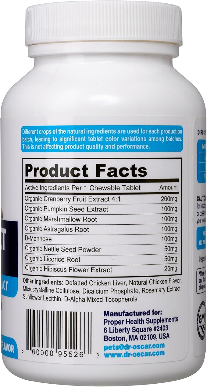 Dog UTI Treatment, More Complete Urinary Tract Infection Treatment. More Potent UTI Medicine vs. Cranberry Pills Thanks to Hibiscus. for Dog Bladder Infection, USA