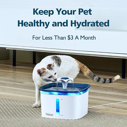 Veken Cat Water Fountain Filter, Classic 4 Pack Replacement Filters & 4 Pack Replacement Pre-Filter Sponges for 50oz, 84oz, 95oz or 108oz Automatic Pet Fountain Dog Water Dispenser