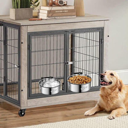 Dog Crate Bowl,2 Pack Metal Dog Water Food Bowl No Spill,Hanging Dogs Bowls for Kennel,Dogs Crate Water Feeder,Stainless Steel Kennel Bowls Mountable for Cats Bunny Ferret Bird