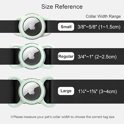 Waterproof Airtag Dog Collar Holder, Silicone & ABS Airtag Holder for Dog & Cat Collars, Ultra-Durable, Lightweight and Protective Airtag Case (Luminous, Large)
