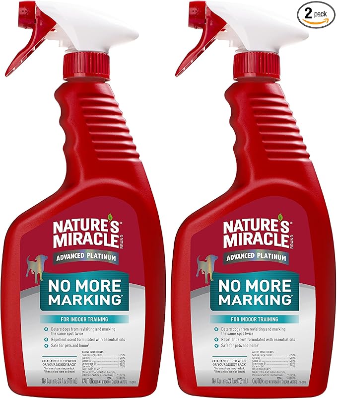 Nature's Miracle Advanced Platinum No More Marking,24 Ounces,Helps Discourage Repetitive Pet Marking,(Pack of 2)