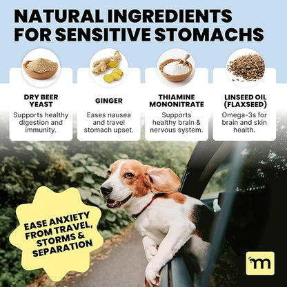 MalsiPree Calming Chews for Dogs, Freeze-Dried Chicken Treats with Passion Flower & Melatonin, Promotes Calm Behavior During Travel, Fireworks, and Loud Noises, Everyday Relaxation Support, 145 Count