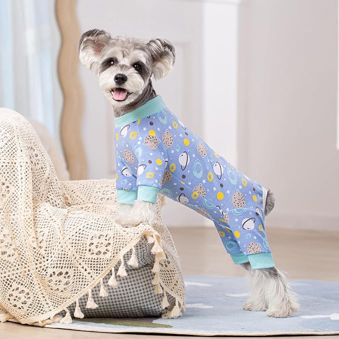 Dog Surgery Recovery Suit, Dog Onesie for Surgery Female Male Dogs, Dogs Pajamas Long Sleeve, Small Dogs Onesie, Abdominal Wound Bandages Surgical Suit, Cat Recovery Suit for Shedding Skin Disease
