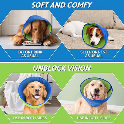 Soothing Recovery Cone for Dogs & Cats, Soft Anti-Lick Collar for Post-Surgery Protection, Comfortable Elizabethan Cone Alternative for Spay Neuter Recovery, Adjustable Design (XL)