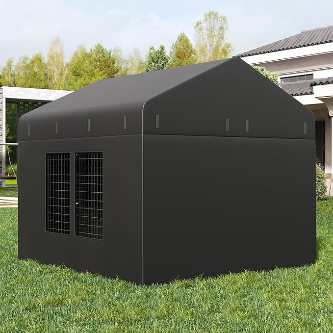 Petony Outdoor Dog Kennel Cover 79" W x 79" D x 72.5" H