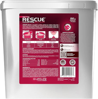 ANNUSO LIFELINE Rescue High-Level Colostrum Replacer for Calves, 8.8lb Pail - 150g Globulin Protein - Replaces Maternal Colostrum in One Feeding - Immune Support, Vitamins, Minerals - Easy-Mix Formula