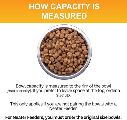 Neater Pet Brands 1 Cup (8 oz.) Shallow Stainless Steel Cat Bowls, 1 Single Neater Feeder Replacement Bowl (Express & Deluxe), Metal Cat Dishes for Food and Water, Whisker Friendly, Dishwasher Safe