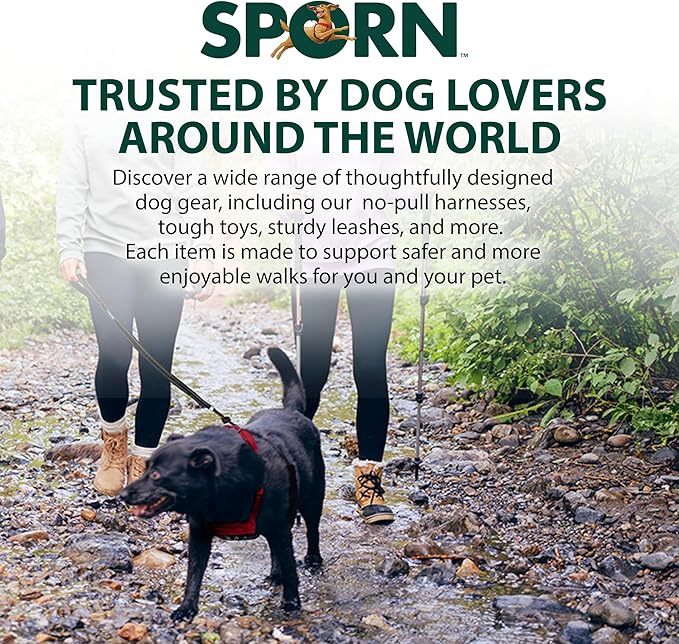 Sporn No Pull Dog Harness, Durable Nylon Mesh Harness for Large Dogs, No Choke Design, Padded Restraint Sleeves, Adjustable Fit, Easy On/Off, Large/XL for Extra Large Breeds, Black