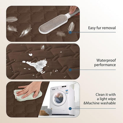 gogobunny 3X Stronger Waterproof Pet Blanket, Scratch Proof Furniture Protector for Dogs Cats, Reversible Cover 30x70 Inch, Dark Chocolate